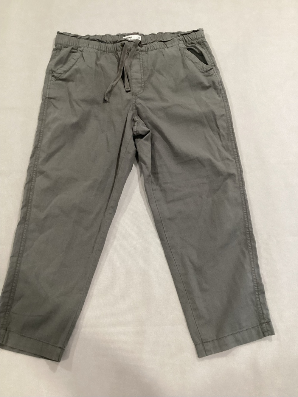 Sonoma Men's Olive Gray Drawstring Chinos size medium petite 9/17